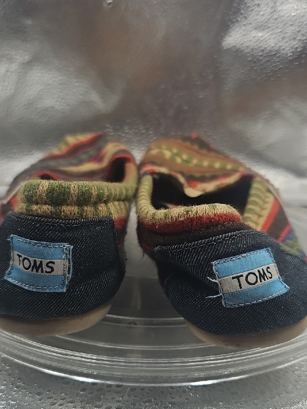 O Mult Colored Print Toms Slip On Sz W8.5 With Dustbag - Picture 4 of 5